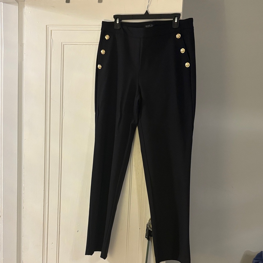 Rachel Zoe Black Trousers with Gold Details